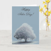 Een boom in de mist Arbor Day Kaart (Gele Bloem)