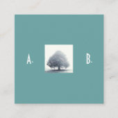 Een boom in mist met twee letters dubbel elegant vierkante visitekaartje (Voorkant)