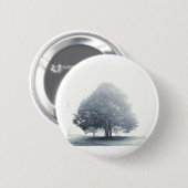 Een boom in mist ronde button 5,7 cm (Voorkant /achterkant)