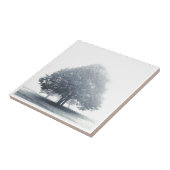 Een boom in mist tegeltje (Zijkant)