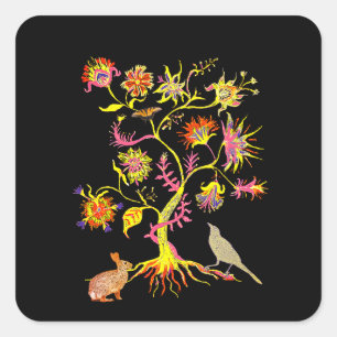 Een boom van het leven vierkante sticker