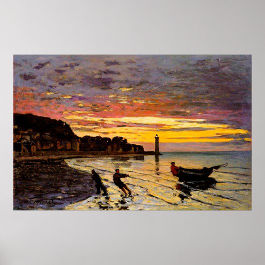 Een boot Ashore, Honfleur, 1864 Poster (Voorkant)