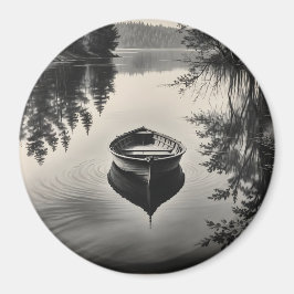 Een boot in de rivier magneet