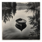 Een boot in de rivier perfect poster (Voorkant)