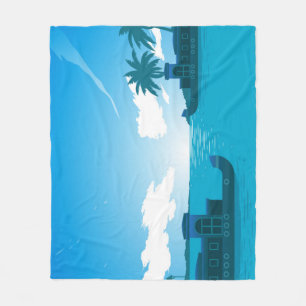 Een boot in het Zee 18530 Fleece Deken