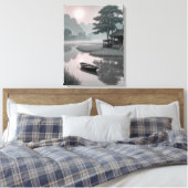 Een boot op het water canvas afdruk (Insitu (Slaapkamer))