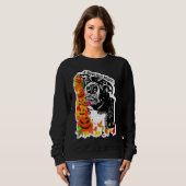 Een bootiful nacht Pitbull hond is zwart-wit Trui (Voorkant volledig)