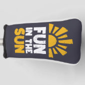 Een bord dat plezier op de zon zegt golfheadcover (Voorkant)