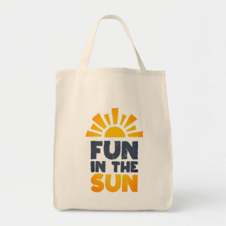 Een bord dat plezier op de zon zegt tote bag