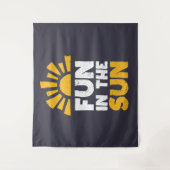 Een bord dat plezier op de zon zegt wandkleed (Voorkant)
