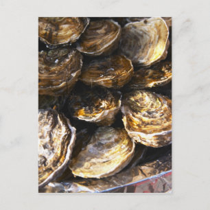 Een bord oesters. briefkaart