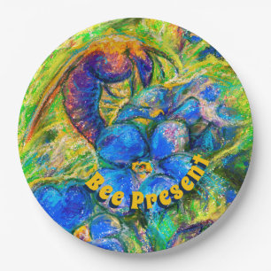 Een Bord van Bee & Vergeet-me-niet Bloemen