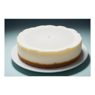 Een Bord van hele cheesecake met een donkere achte Perfect Poster
