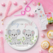 Een Bord voor de Koala Gender Reveal Party. (Feest)