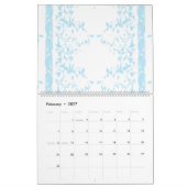 Een bos groene bloemen op een witte achtergrond kalender (Feb 2027)