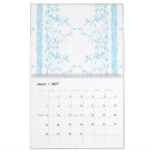 Een bos groene bloemen op een witte achtergrond kalender (Mar 2027)