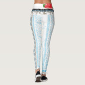Een bos groene bloemen op een witte achtergrond leggings (Achterkant)