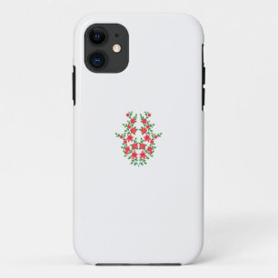 Een bos rode bloemen op een witte achtergrond iPhone 11 hoesje