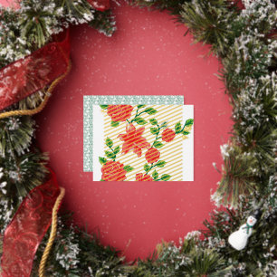 Een bos rode bloemen op een witte achtergrond folie feestdagen briefkaart