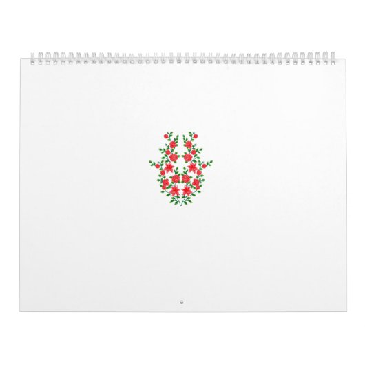 Een bos rode bloemen op een witte achtergrond kalender (Hoes)