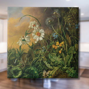 Een bosbodem met madeliefjes, primroses, ... tegeltje