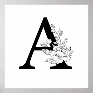 Een botanisch monogram. Letter-initiaal met pinda' Poster