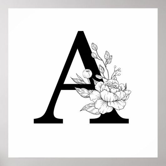 Een botanisch monogram. Letter-initiaal met pinda' Poster (Voorkant)