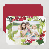 Een Botanische kerstvakantieflatkaart Kaart (Voorkant / Achterkant)