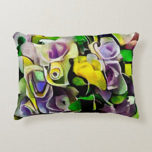 Een bouquet mooie bloemen in een moderne stijl accent kussen