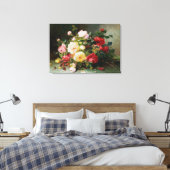 Een Bouquet van Rozen Canvas Afdruk (Insitu (Slaapkamer))