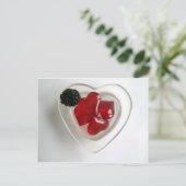 Een Bowl hart en een Blackberry Briefkaart (Staand voorkant)