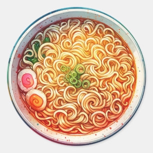 Een Bowl van Ramen Noodles Ronde Sticker