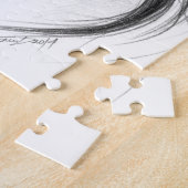 Een boze vrouw die potlood tekent kunst legpuzzel (Zijkant)