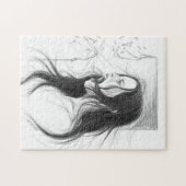 Een boze vrouw die potlood tekent kunst legpuzzel (Horizontaal)