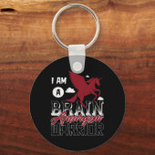 Een Brain Aneurysm Warrior Awareness Support Graph Sleutelhanger (Voorkant)