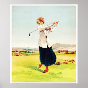 Een Braw Brassie -  Golf-Waterverf afdrukken Poster