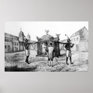 Een Braziliaanse Sedan-stoel en een persoon die sm Poster