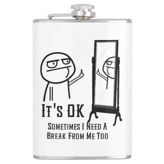 Een Break Mirror Flask nodig Heupfles (Voorkant)