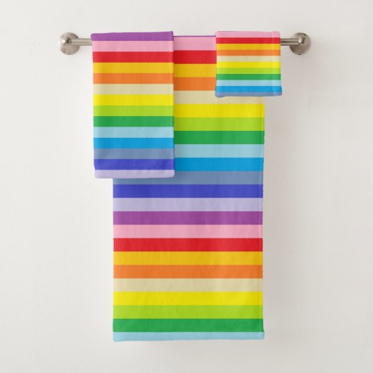 Een bredere spectrumregenboogstrips bad handdoek (Insitu)