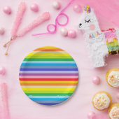 Een bredere spectrumregenboogstrips papieren bordje (Feest)