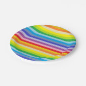 Een bredere spectrumregenboogstrips papieren bordje (Gekanteld)