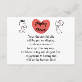 Een bridale weduwenkast voor bruiloft weergeven  informatiekaartje