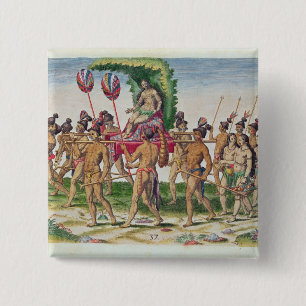 Een bride wordt vervoerd vierkante button 5,1 cm