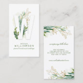 Een brief Monogram Goud groen laat elegant Visitekaartje (Voorkant / Achterkant)
