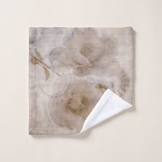 Een brief van gisteren - Antiek Roos en windmollen Bad Handdoek (Wasdoekje)