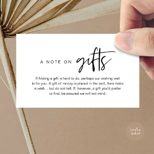 Een briefje over cadeaus, Honeymoon Wish Fund Cash Informatiekaartje