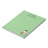 Een briefje van Custom Name Leraar Waardering Uil Notitieblok (Gedraaid)