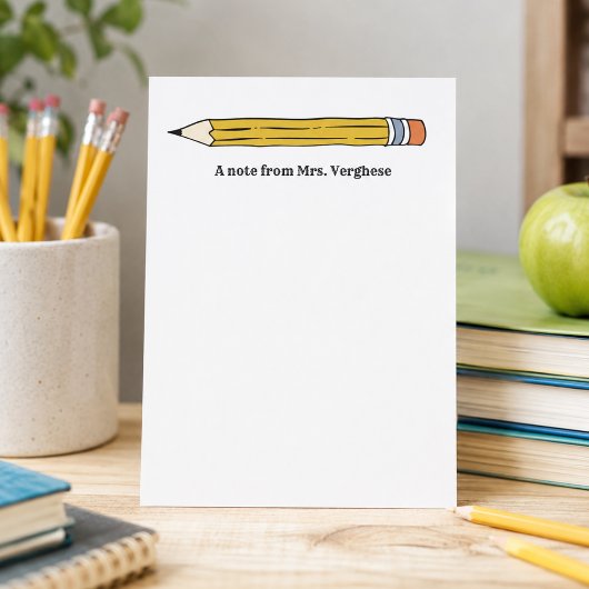 Een briefje van de juf met potlood nummer 2 post-it® notes