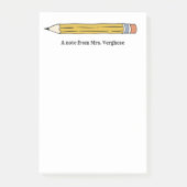 Een briefje van de juf met potlood nummer 2 post-it® notes (Voorkant)