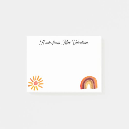 Een briefje van de Teacher Boho Bohemian Waterverf Post-it® Notes (Voorkant)